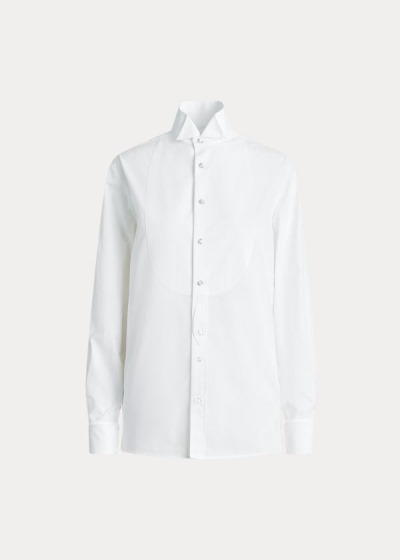 Camisa Ralph Lauren Mujer Blancos - Marlie Wingtip Cotton - UJRQT7506